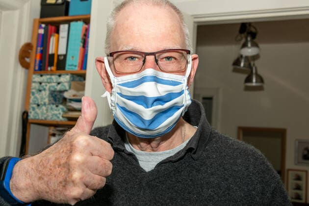 The lack of face masks for sale forces the population to take the initiative with manual skills Kiel Schleswig Holstein Germany