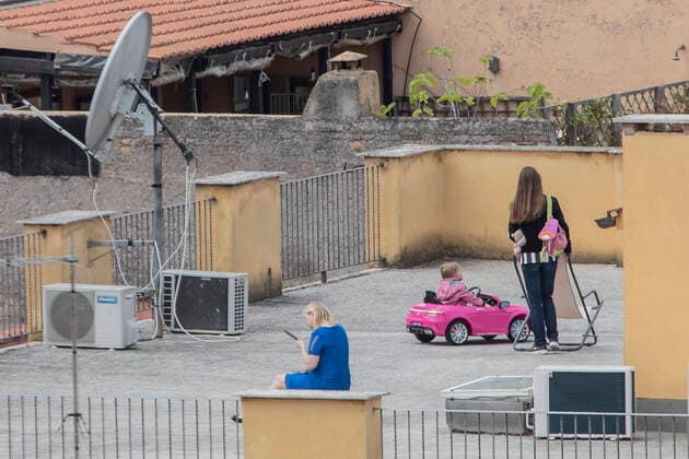 Rooftop life in Rome during the Coronavirus Rooftop life in Rome during the Coronavirus (Covid-19) emergency. Rome Italy Italy Copyright: DavidexFracassi