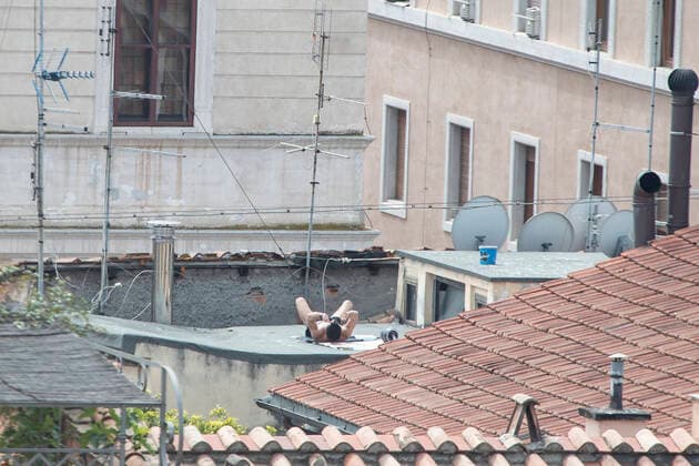Rooftop life in Rome during the Coronavirus Rooftop life in Rome during the Coronavirus (Covid-19) emergency. Rome Italy Italy Copyright: DavidexFracassi