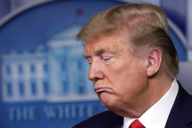 April 13, 2020, Washington, District of Columbia, USA: United States President Donald J. Trump speaks at the Coronavirus Task Force press briefing at the White House in Washington on April 13, 2020. .Credit: Pool via CNP Washington USA - ZUMAs152 20200413_zaa_s152_026 Copyright: xYurixGripasx
