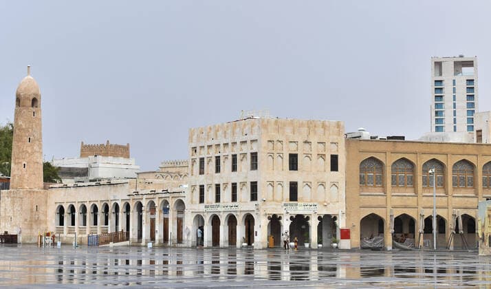 (200414) -- DOHA, April 14, 2020 (Xinhua) -- Photo taken on April 13, 2020 shows the view of the Souq Waqif market amid the COVID-19 pandemic in Doha, capital of Qatar. (Photo by Nikku Xinhua) QATAR-DOHA-COVID-19 