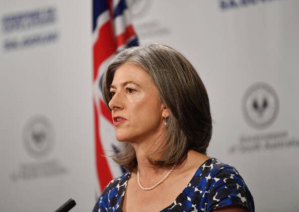 STEVEN MARSHALL COVID-19 PRESSER, South Australian chief public health officer Dr Nicola Spurrier speaks to the media in Adelaide, Tuesday, April 14, 2020. The Australian Government has announced even tighter restrictions around social gatherings, and boosted stimulus spending, in attempts to fight off the coronavirus and it s affects on the economy. ( NO ARCHIVING, EDITORIAL USE ONLY, NO USE IN BOOKS WITHOUT CONSENT ADELAIDE SA AUSTRALIA  Copyright: xDAVIDxMARIUZx 20200414001463419487