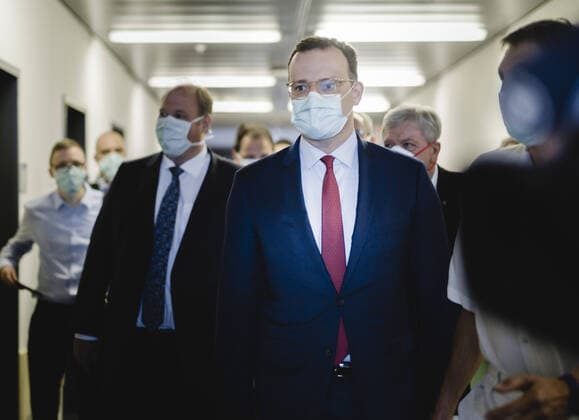 Federal Minister of Health Jens Spahn CDU during a visit to the University Hospital Giessen on 14 04 2020 Giessen Germany Copyright: xXanderxHeinl photothek.netx
