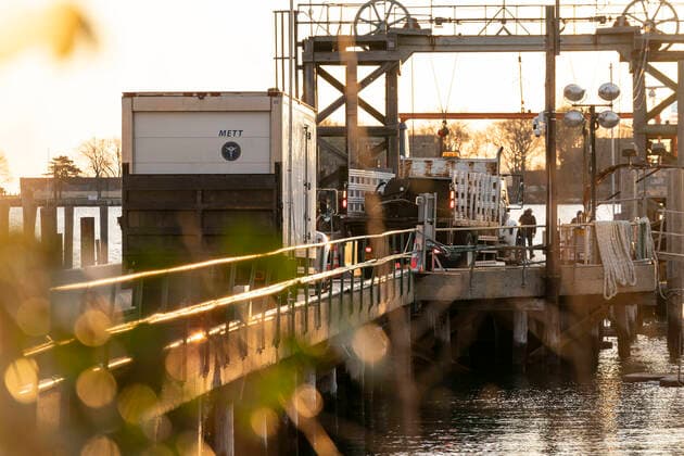 NYC buries unclaimed COVID-19 bodies on Hart Island Medical Examiner refrigerated truck and other equipment loaded on ferry from City Island to Hart Island where unclaimed COVID-19 bodies are buried New York New York United States Copyright: LevxRadin