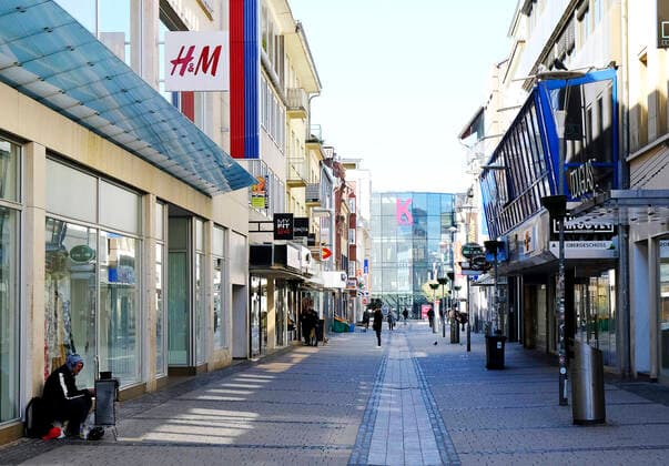 Germany Rhineland-Palatinate Kaiserslautern Coronakrise pedestrian zone without people Corona