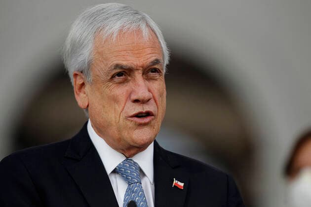 Santiago, April 14, 2020 The President of the Republic, Sebastian Pinera, makes a press point after a meeting with executives of the open television Dragomir Yankovic Aton Chile, Santiago Chile Aton 411844  Copyright: DRAGOMIRxYANKOVIC ATONxCHILE