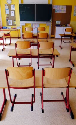 Germany Rhineland-Palatinate Wolfstein Primary School Am Königsberg Empty classrooms in the corona crisis Corona