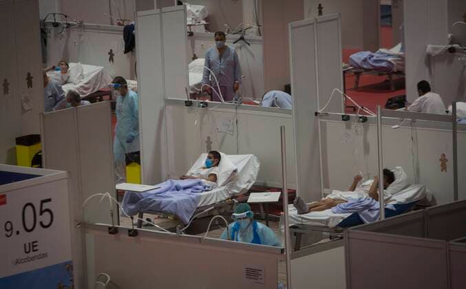 Coronavirus Outbreak COVID 19 Temporary field hospital for coronavirus patients installed at the IFEMA Fairgrounds of Madrid to unload the saturation on hospitals because to the COVID 19 pandemic Photo by Jose Cuesta 261 Cordon Press  JosexCuesta