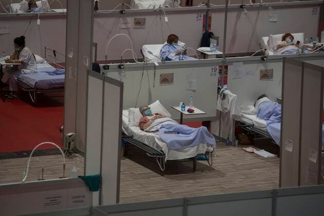 Coronavirus Outbreak COVID 19 Temporary field hospital for coronavirus patients installed at the IFEMA Fairgrounds of Madrid to unload the saturation on hospitals because to the COVID 19 pandemic Photo by Jose Cuesta 261 Cordon Press  JosexCuesta