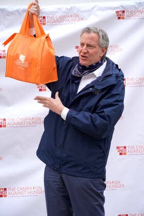 April 14, 2020, New York, New York, USA: Mayor BILL DI BLASIO holds a press conference at The Campaign Against Hunger Food Pantry,.Brooklyn, NY.April 14, 2020.Photos by Sonia Moskowitz. New York USA - ZUMAm334 20200414_zep_m334_004 Copyright: xSoniaxMoskowitzxGordonx