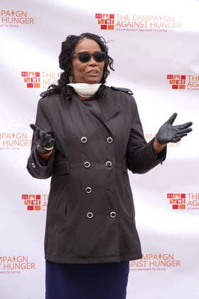 April 14, 2020, New York, New York, USA: MELONY SAMUELS, Executive Director and founder of The Campaign Against Hunger during Mayor BILL DI BLASIO visit and press conference,.Brooklyn, NY.April 14, 2020.Photos by Sonia Moskowitz. New York USA - ZUMAm334 20200414_zep_m334_019 Copyright: xSoniaxMoskowitzxGordonx