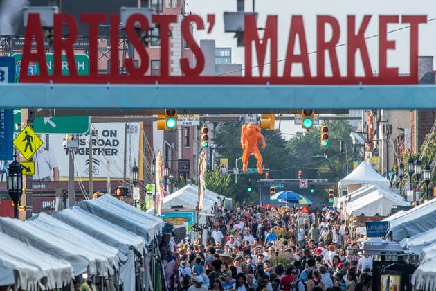 The busy crowd filling up the artists market at Artscape 2019, Baltimore Maryland Baltimore Maryland USA Copyright: xEdwinxRemsbergx ERE-remsberg_190720106817