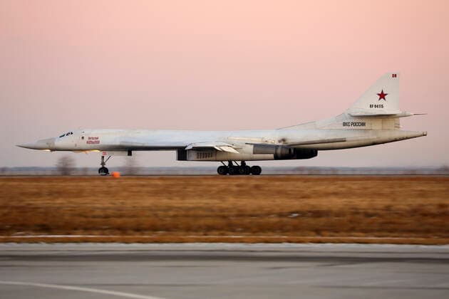 Tupolev Tu-160M strategic bomber of the Russian Air Force taking off from Engels Air Force Base, Russia. Copyright: ArtyomxAnikeev StocktrekxImages ANK100552M