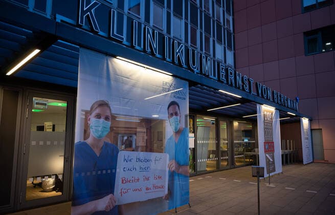 Potsdam State Capital State of Brandenburg 15 04 2020 ERNST von BERGMANN KLINIKUM HOSPITAL The Ernst von Bergmann Clinic is a municipal hospital in Potsdam, the state capital of Brandenburg. The hospital has about 1100 beds and is an academic teaching hospital of t