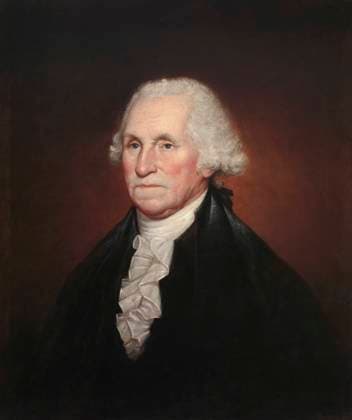 Vintage Presidential history painting of President George Washington, original by Rembrandt Peale, 1795. Copyright: JohnxParrot StocktrekxImages JPA500024A