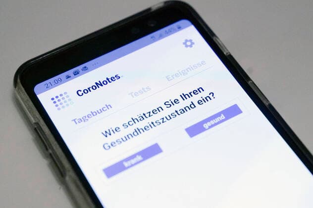CoroNotes App from the Max Plack Institute for the collection of data to fight the corona virus Foto:xJ.xKrickx xFuturexImage