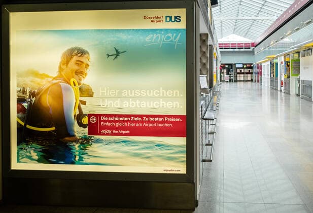 Düsseldorf Airport Düsseldorf, 18 04 2020 Empty travel market Düsseldorf Airport