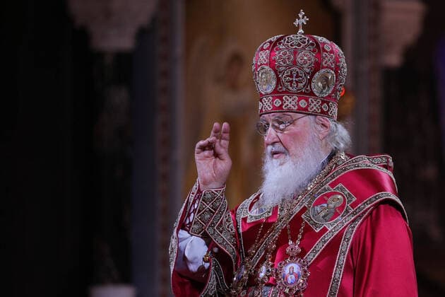 Bilder des Jahres 2020, News 04 April News Themen der Woche KW16 News Bilder des Tages MOSCOW, RUSSIA - APRIL 19, 2020: Patriarch Kirill of Moscow and all Russia during an Easter service at the Cathedral of Christ the Saviour. Sergei Bobylev TASS  TS0D6582