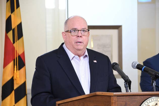April 3, 2020, MD, USA: Gov. Larry Hogan made announcements regarding the state s response to the coronavirus pandemic during a press conference on Friday, April 3, 2020. USA - ZUMAm67_ 20200403_zaf_m67_048 Copyright: xPamelaxWoodx