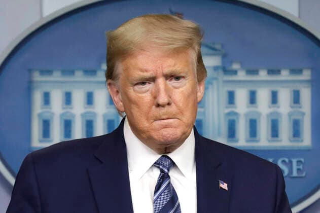 News Bilder des Tages United States President Donald J. Trump reacts as he speaks at the Coronavirus Task Force press briefing at the White House in Washington on April 21, 2020. Copyright: xGripasx xPoolxviaxCNPx xMediaPunchx