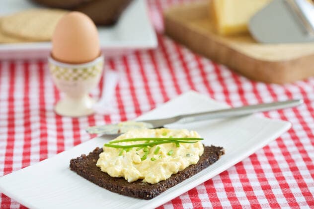 Healthy breakfast Whole wheat rye with egg salad for breakfast  Copyright: xFotosmurfx 667821