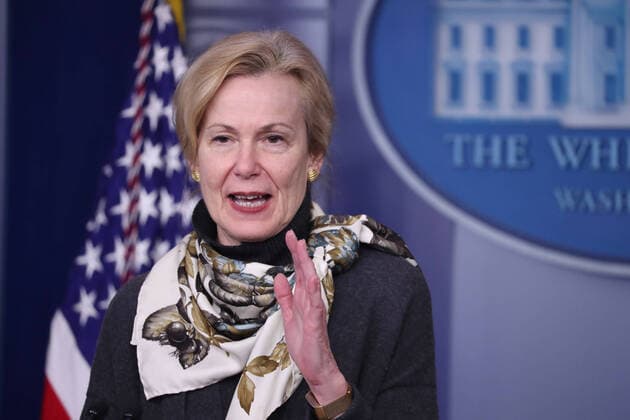 Coronavirus Task Force Coordinator Deborah Birx is joined by members of the Coronavirus Task Force to deliver remarks on the COVID-19 pandemic in the James S. Brady Press Briefing Room of the White House in Washington, DC, USA, 22 April 2020.  WAX20200422155 MICHAELxREYNOLDS