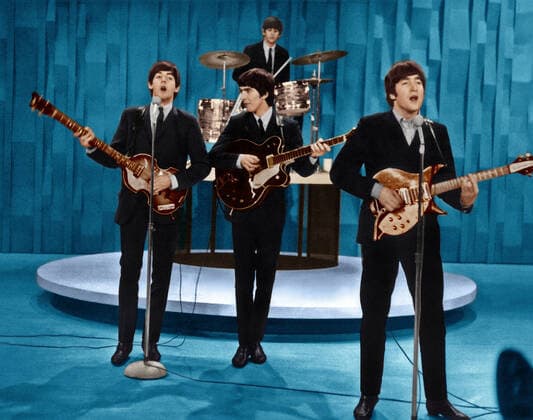THE ED SULLIVAN SHOW, The Beatles (from left: Paul McCartney, Ringo Starr, George Harrison, John Lennon) in dress rehearsal, (Seaseon 17, ep. 1719, aired Feb. 9, 1964), 1948-71. Courtesy Everett Collection !ACHTUNG AUFNAHMEDATUM GESCHÃ„TZT! PUBLICATIONXNOTxINxCANxCHNxFRAxITAxJPNxNORxPOLxRUSxESPxUKxUSA Copyright: xCourtesyxEverettxCollectionx TCDEDSU EC006