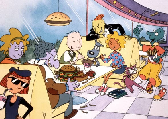 DOUG, Tippi Dink, Judy Funnie, Bud Dink, Doug Funnie, Roger M. Klotz, Porkchop the dog, Patti Mayonnaise, Stinky the cat, Skeeter Valentine, 1991-94. Nickelodeon Television Courtesy: Everett Collection Nickelodeon Network Courtesy Everett Collection !ACHTUNG AUFNAHMEDATUM GESCHÃ„TZT! PUBLICATIONXNOTxINxCANxCHNxFRAxITAxJPNxNORxPOLxRUSxESPxUKxUSA Copyright: xNickelodeonxNetwork CourtesyxEverettxCollectionx TSDDOUG EC005