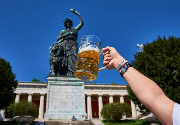 Munich, Germany, April 22, 2020. Symbol photo for the cancellation of oktoberfest beer festival WIESN 2020 due to the Corona virus disease (COVID-19) on April 22, 2020 in Munich, Germany.