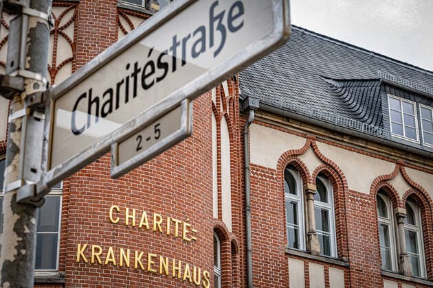 Berlin Mitte , University Hospital CharitÃ Campus Mitte, Luisenstraße and CharitÃ platz CharitÃ Berlin