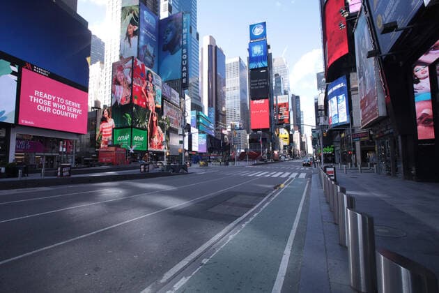 May 4, 2020, New York, NY, USA: A virtually empty Times Square,, which is much less trafficked due to the COVID-19 coronavirus lockdown. New York USA - ZUMAh16_ 20200504_zaf_h16_030 Copyright: xDanxHerrickx
