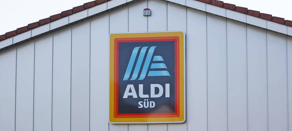 xmohx, Wirtschaft Einzelhandel, emwir , v.l. Logo, Schriftzug, Werbung Aldi Süd Saarland *** xmohx, economy retail trade, emwir , v l logo, lettering, advertising Aldi Süd Saarland