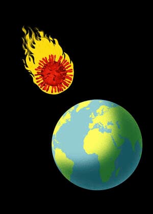 Coronavirus meteor heading for Earth  Copyright: xThomasxKuhlenbeckx 12140072