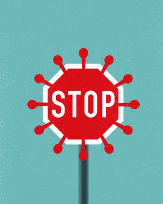 Coronavirus stop sign  Copyright: xThomasxKuhlenbeckx 12140076