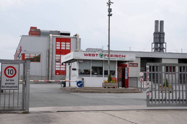 Westfleisch Corona Hotspot meat factory in Coesfeld NRW North Rhine-Westphalia View of the factory site Westfleisch Corona Hotspot meat factory in Coesfeld NRW North Rhine-Westphalia, Coesfeld NRW Germany Westfleisch factory