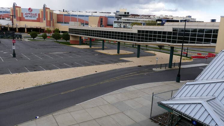 May 9, 2020, New York, New York, USA: RESORTS WORLD CASINO NYRA AQUEDUCT. 190,000 New Yorkers were tested for the corona virus during the past 14 days. The increased testing is vital for slowing the pandemic. The mayor will hire 1,000 disease experts to find those who may have been in contact with every infected New Yorker..And 20 million Americans are out of work. Many businesses are closed and face possible ruin. Congressional and Trump administration policy mistakes in the weeks ahead could turn temporary layoffs into permanent job cuts that might send the country into a lengthy and brutal recession. If Covid-19 infection and death rates rise, inadequate capacity to test for the corona virus may force many states to limit economic activity for at least the summer..May 9, 2020 New York USA - ZUMAm57_ 20200509_zaf_m57_216 Copyright: xJohnxMarshallxMantelx