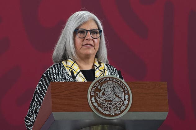 (200514) -- MEXICO CITY, May 14, 2020 (Xinhua) -- Mexico s Economy Minister Graciela Marquez speaks during a press conference in Mexico City, Mexico, May 13, 2020. Mexico s government on Wednesday announced that it will begin to ease the nationwide lockdown from May 18 to reactivate an economy that ground to a halt two months ago to contain the novel coronavirus (COVID-19) pandemic. (Str Xinhua) MEXICO-MEXICO CITY-COVID-19-LOCKDOWN-EASING 