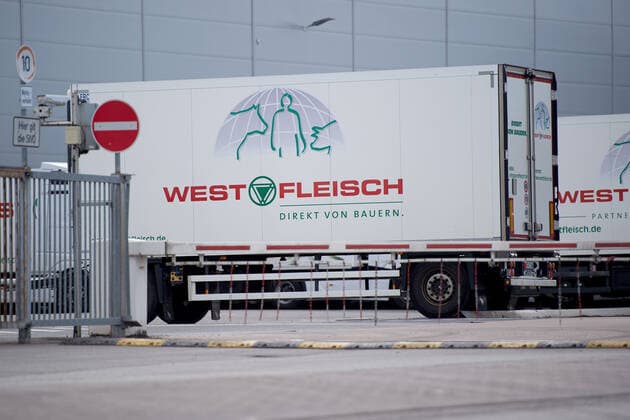 Lübbecke, Germany 14 05 2020 Feature Company Westfleisch plant in Lübbecke In Coesfeld there were corona infected persons at the meat plant Corona cases In other meat plants there shall only be negative tested persons , Lübbecke Germany