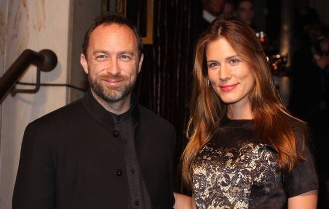 15 Jimmy Wales, Gruender der Wikipedia Foundation, und Celia von Bismarck bei der Verleihung der Quadriga in Berlin am 3.10.2008 in der Komischen Oper Berlin Deutschland, Germany *** 15 Jimmy Wales, founder of the Wikipedia Foundation, and Celia von Bismarck at the Quadriga award ceremony in Berlin on 3 10 2008 at the Komische Oper Berlin Germany, Germany Copyright: xPOP-EYE Buggex 00169253_00169253