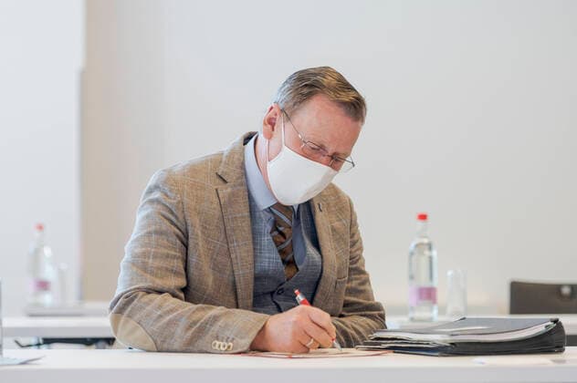 MAY PLENUM IN THURINGER LANDTAG 15 05 2020 Erfurt Prime Minister Bodo Ramelow DIE LINKE during the 14th plenary session of the Thuringian State Parliament in the Arena Erfurt on 15 May 2020