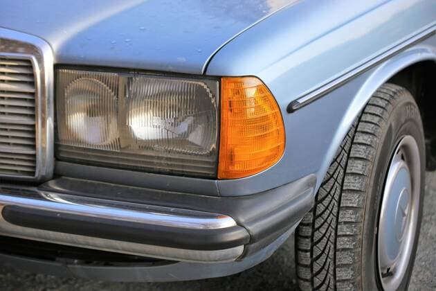 Detail view of a Mercedes of the legendary W 123 series