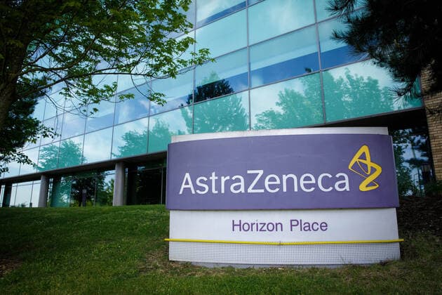 (200519) -- BEIJING, May 19, 2020 -- Photo taken on May 18, 2020 shows a logo in front of AstraZeneca s building in Luton, Britain. The Oxford University has confirmed a global licensing agreement with AstraZeneca, which will make 30 million vaccine doses available to Britain by September if the trials are successful, as part of an agreement for 100 million doses in total, said British Secretary of State for Business, Energy and Industrial Strategy Alok Sharma. (Photo by Xinhua) XINHUA PHOTOS OF THE DAY TimxIreland 