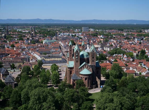 Speyer Cathedral and the historic old town Peter Sandbiller Aerial view from 06 05 2020