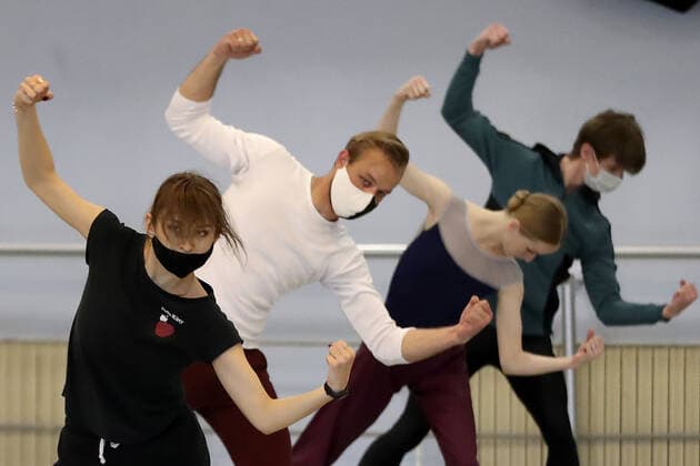 MINSK, BELARUS - MAY 22, 2020: Dancers of the National Academic Bolshoi Opera and Ballet Theater of the Republic of Belarus during a rehearsal of the ballet production of Edvard Grieg s Peer Gynt staged by Sergei Mikel at the small stage of Belarus Bolshoi Opera and Ballet Theater; the ballet is scheduled to premiere on September 8, 2020. Natalia Fedosenko TASS  TS0DA008