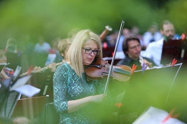 (200524) -- ZAGREB, May 24, 2020 -- Musicians of Zagreb Philharmonic Orchestra perform in a concert on Swan Island of the Zagreb Zoo in Zagreb, Croatia, May 23, 2020. ( Pixsell via Xinhua) CROATIA-ZAGREB-ZOO-CONCERT EmicaxElvedji 
