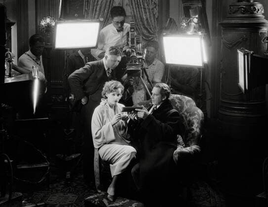 Swedish-born actress Greta Garbo (Retrospective), (born on September 18, 1905, died on April 15 ,1990 at aged 84) with Lars Hanson and director Clarence Brown, on the set of Flesh and the Devil (1926) MGM. File Reference 34000-089THA Hollywood CA USA  Copyright: xCinemaxLegacyxCollection ThexHollywoodxArchivex 34000089THA