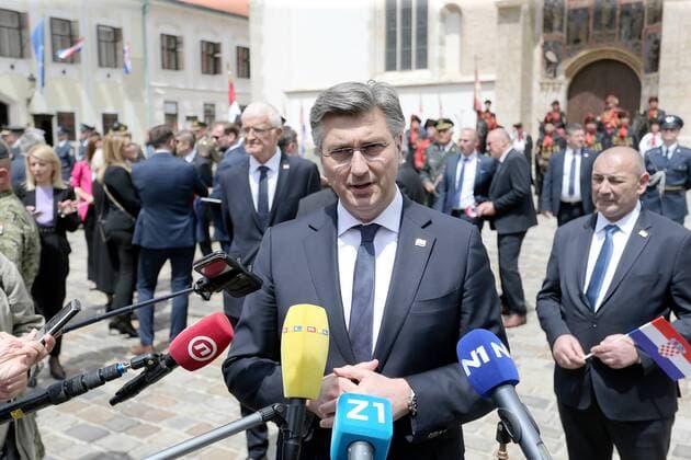 Statehood Day celebration - Zagreb, Croatia 30.05.2020., Zagreb, Croatia - Solemn celebration of the Statehood Day on St. Mark s Square and the dismissal of the Kravat Regiment guard. DaliborxUrukalovic PIXSELL