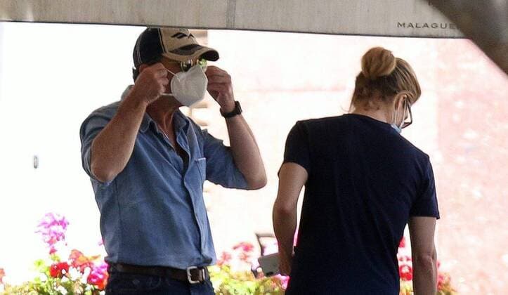 Actor Antonio Banderas with Maria Casado finalize the details of his new project in Malaga Cordon Press  FOTOSxLORENZOxCARNERO CORDONPRESS