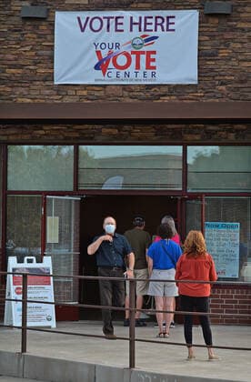 June 2, 2020, Albuquerque, NM, USA: Voters coming and going at the Bernalillio County Vote Center at 6600 Holly NE. Tuesday, June, 02, 2019. Albuquerque USA - ZUMAab1_ 20200602_zaf_ab1_001 Copyright: xJimxThompsonx