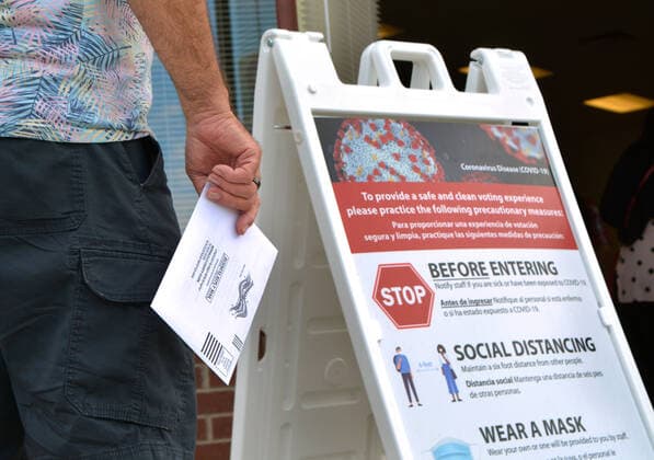 June 2, 2020, Albuquerque, NM, USA: A voter brought his absentee ballot to the Bernalillio County Vote Center at 6600 Holly NE. Tuesday, June, 02, 2019. Albuquerque USA - ZUMAab1_ 20200602_zaf_ab1_004 Copyright: xJimxThompsonx
